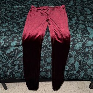Blank NYC Crybaby Rich Velvet Maroon Trousers